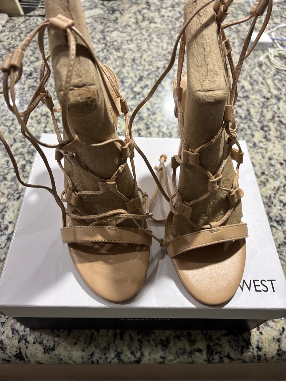 Nine West Light Pink Strappy High Heels